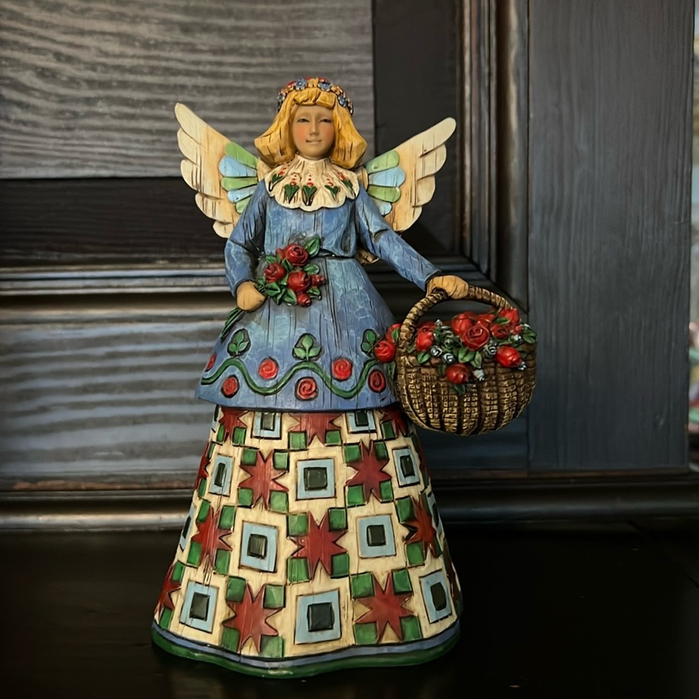 JIM SHORE HEARTWOOD‎ CREEK 2002. FLOWER BASKET  ANGEL